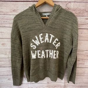 Marled Reunited Sweater Weather Pullover Top  Woman’s Sz  L Green Long Sleeve